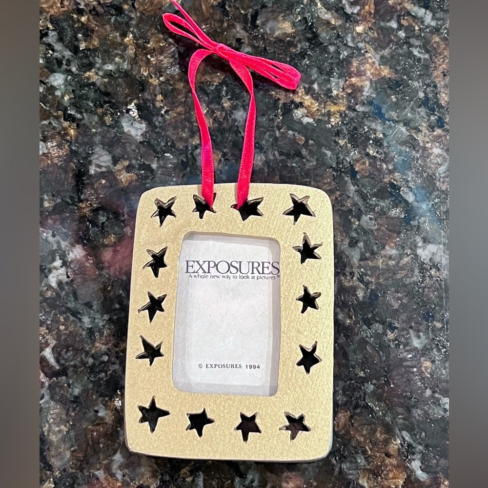 Vintage Exposures Gold Ornament Photo Frame with Cutout Stars